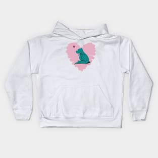 Tiny t-rex loves you Kids Hoodie